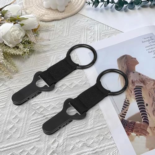 Niveaya Hat Clip for Travel on Bag - 2 Pack, Vacation Beach Cruise Essentials Accessory for Travel Handbag Backpack Luggage, Securely Hold to Keep Hat Shaped, Hands-Free, Black+Black