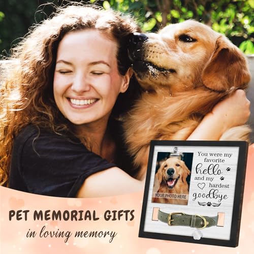 PUREFLY Dog Memorial Gifts for Loss of Dog, Loss of Dogs Sympathy Gift Pet Loss Sympathy Frame with Collar Holder, Pet Cat Remembrance Bereavement Gift