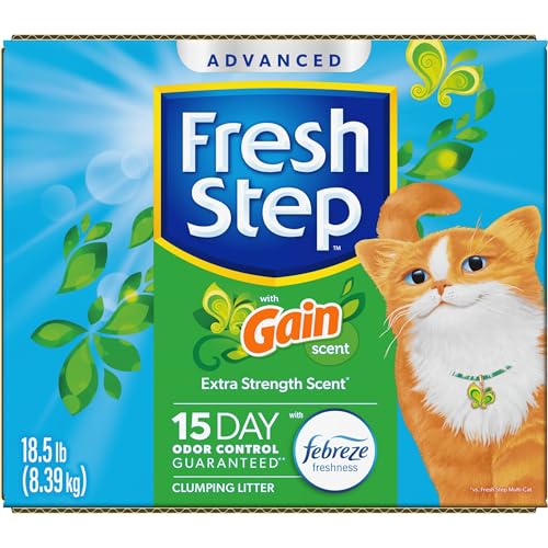 Fresh Step Advanced Clumping Litter with Febreze Freshness with Gain Scent, Fights Odor on Contact, 37 lbs. (2 x 18.5 lb. Box) (Package May Vary)