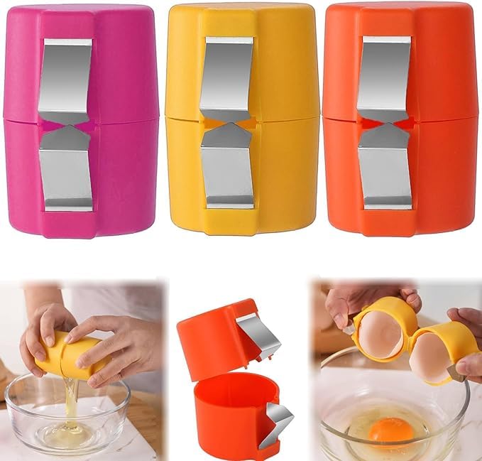 Household Egg Shell Opener,2025 Upgraded Egg Shell Opener for Hard Boiled,Mini Portable Handheld Egg Cracker Tool,Multifunctional Kitchen Gadgets (3 Pcs (Mix Color))