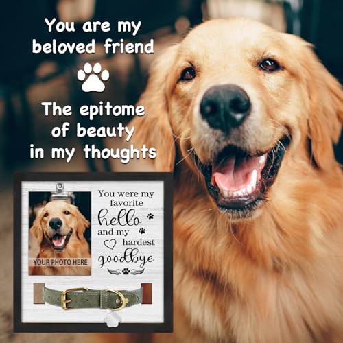 PUREFLY Dog Memorial Gifts for Loss of Dog, Loss of Dogs Sympathy Gift Pet Loss Sympathy Frame with Collar Holder, Pet Cat Remembrance Bereavement Gift