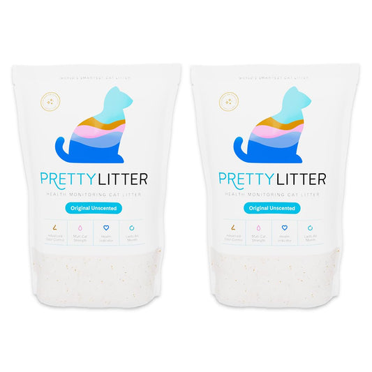 PrettyLitter Health Monitoring Cat Litter, Original Unscented Non-Clumping Crystal Litter, 6 lbs (Pack of 2)