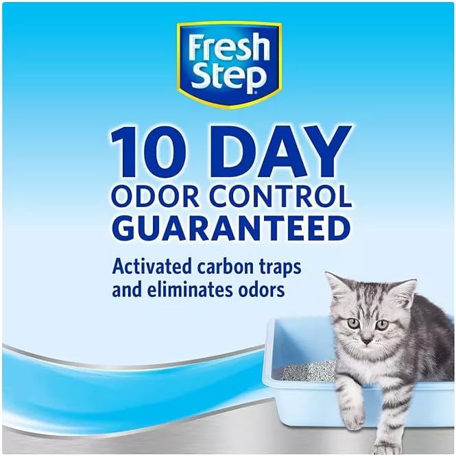 Generic FreshStep Extra Strength Multi-Cat Scented Clumping Litter w/Febreze Scent Cat Litter, 4 Pack 42 lbs, GRAY