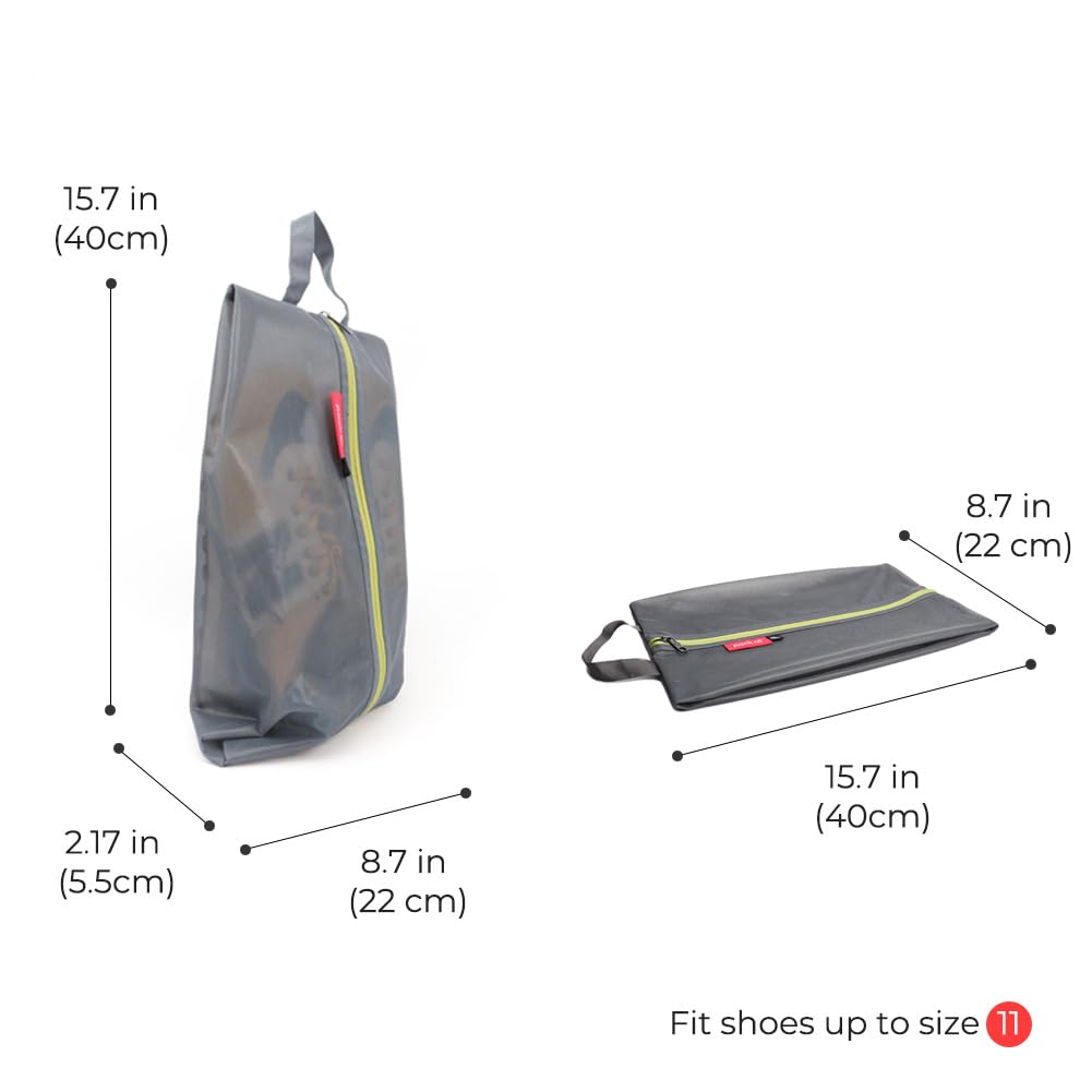 pack all Shoe Bag for Travel, Water-Resistant Shoe Pouch for Gym, Odor-Resistant Soccer Cleats Bag for Sport (Grey, 1-Pack)