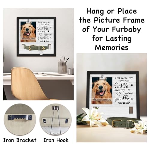PUREFLY Dog Memorial Gifts for Loss of Dog, Loss of Dogs Sympathy Gift Pet Loss Sympathy Frame with Collar Holder, Pet Cat Remembrance Bereavement Gift