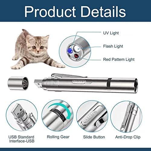 BEGRIM Cat Toys Laser Pointer for Indoor, Rechargeable, 7 Adjustable Wand Red Light Pet Interactive Cat Mouse Toys to Keep Busyfor Kitten Dog Chase Play