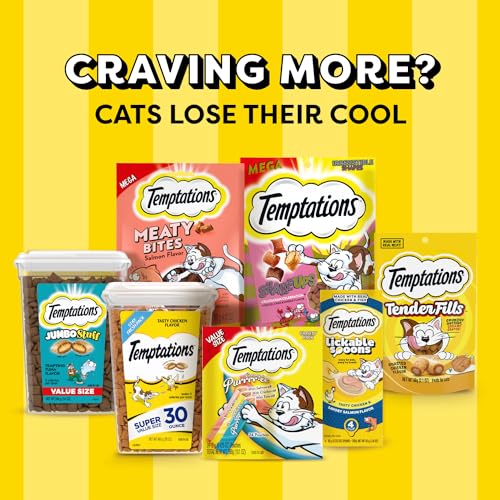 Temptations Classic Crunchy and Soft Cat Treats Feline Favorites Variety Pack, 3 oz., Pack of 4