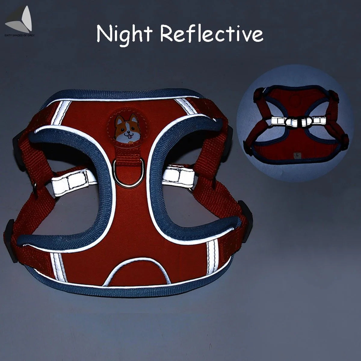 No Pull Dog Harness Leash Set Reflective Adjustable Easy Control Pet Chest Vest for Small Medium Dogs (M, Red)