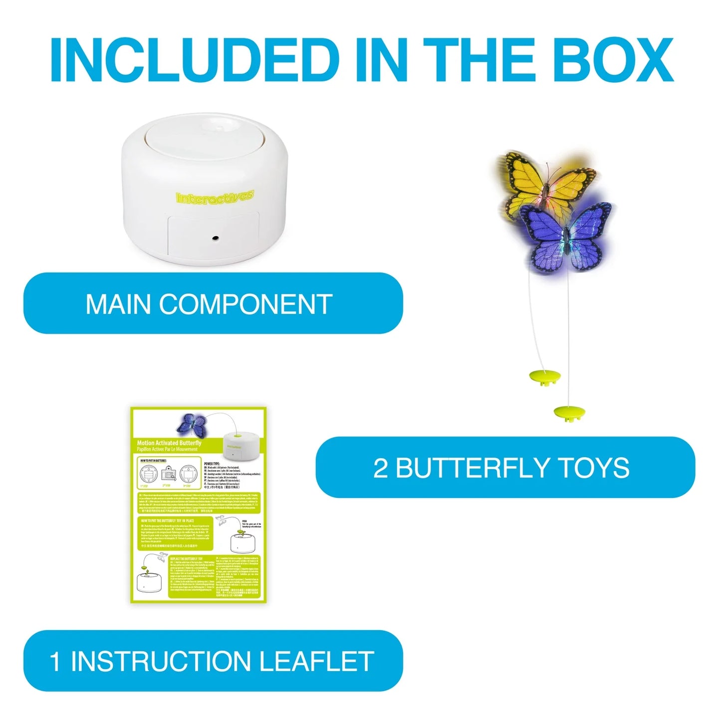 Interactive Cat Butterfly Toy with Motion Sensor and Replacement Butterfly