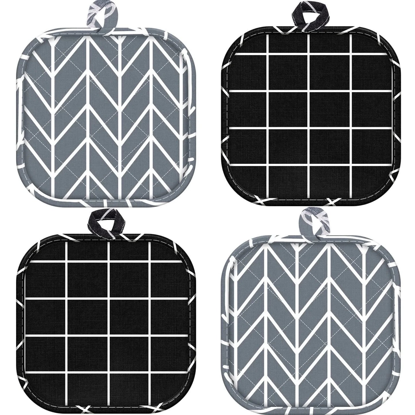 Pot Holders for Kitchen Heat Resistant Potholder, Potholder Clearance, Hot Pads for Kitchen, Trivet for Cooking and Baking (Pack of 4, Multicolor)