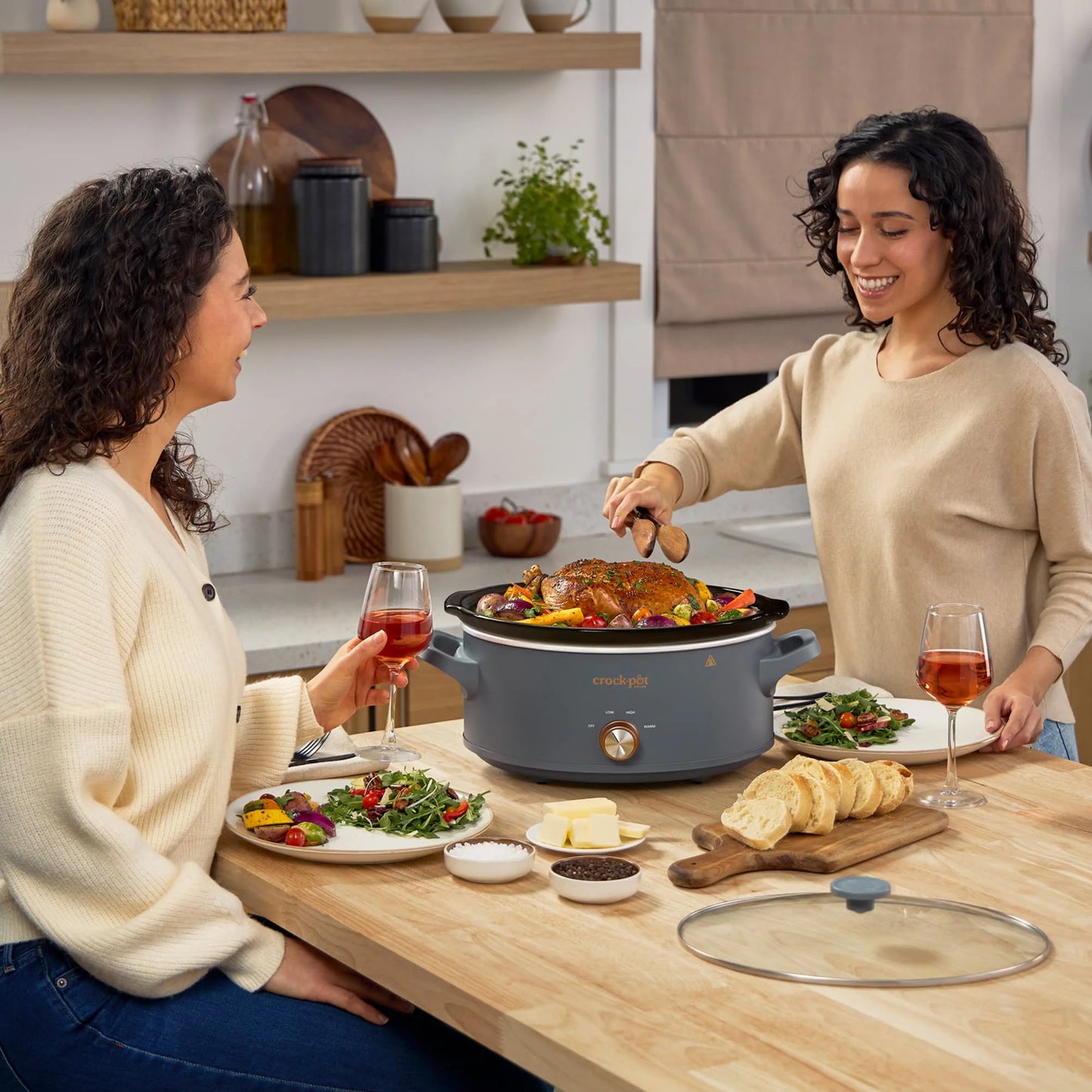 7-Quart Classic Manual Slow Cooker with 3 Heat Settings in Mussel Gray