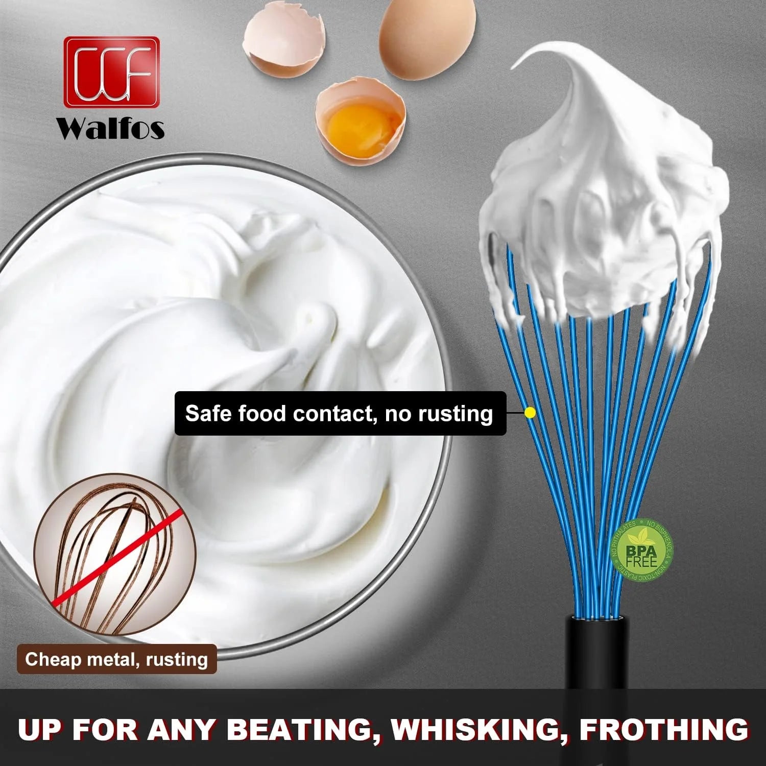 Heat Resistant Non-Scratch Silicone Kitchen Whisks, 4 per Pack