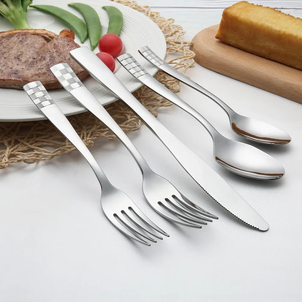 40 Pieces Flatware Set Service for 8, Stainless Steel Silverware Cutlery, Utensil Set for Home Kitchen, Include Fork Knife Spoon, Dishwasher Safe