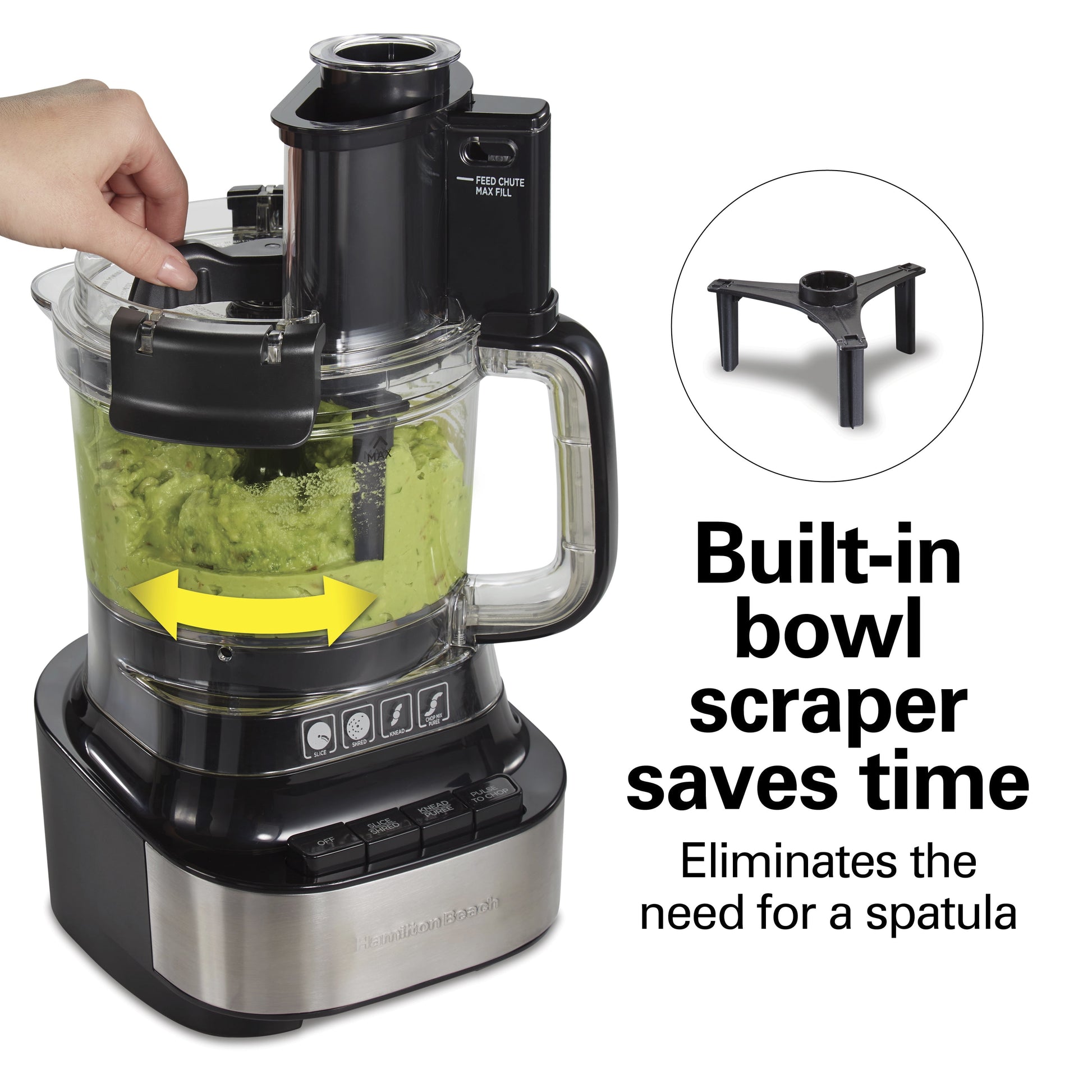Stack & Snap Food Processor with Bowl Scraper, 10 Cup Capacity, Black, 70822FG