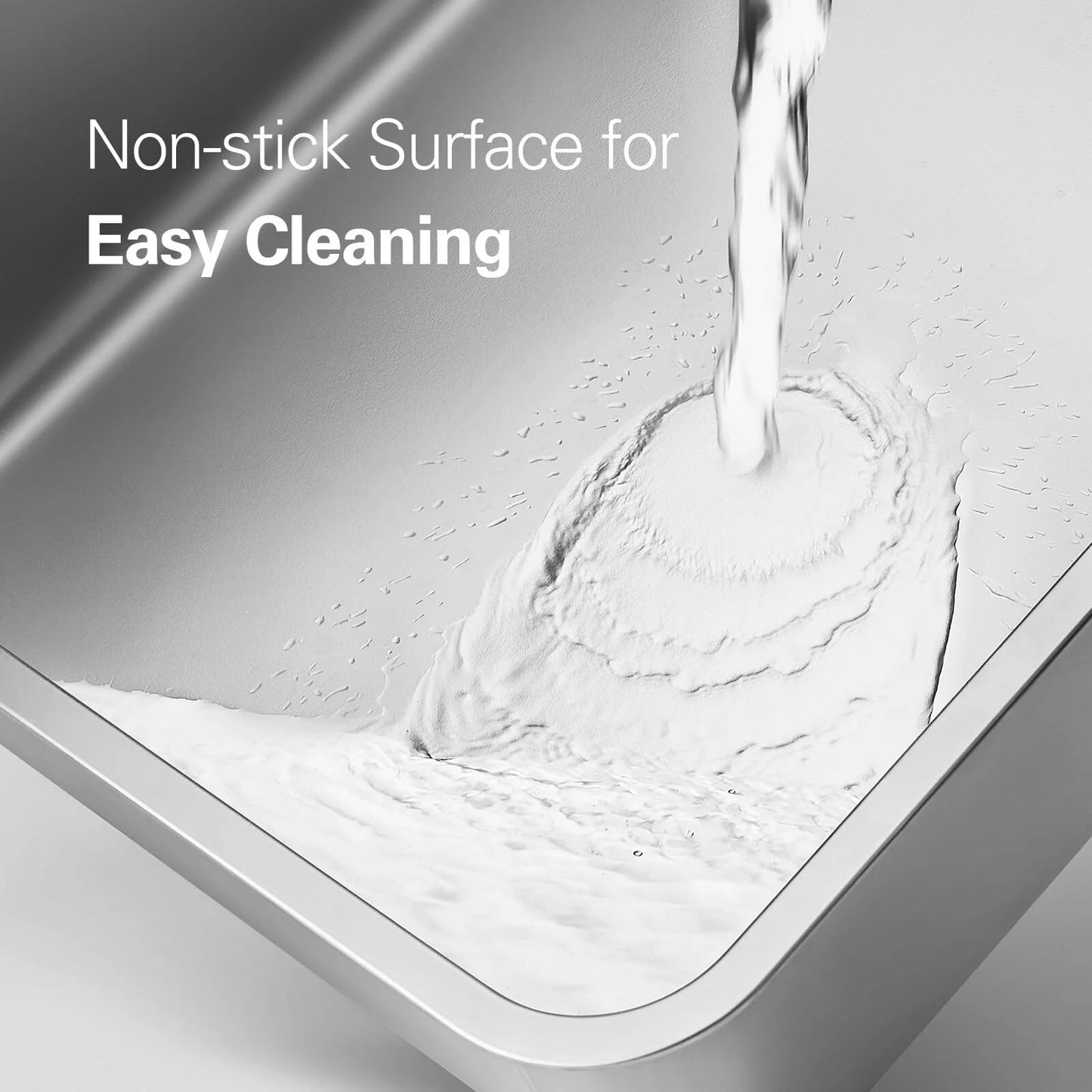 Stainless Steel High-Sided Cat Litter Box with Odor Control and Easy Cleaning, 23.4" x 15.6" x 6