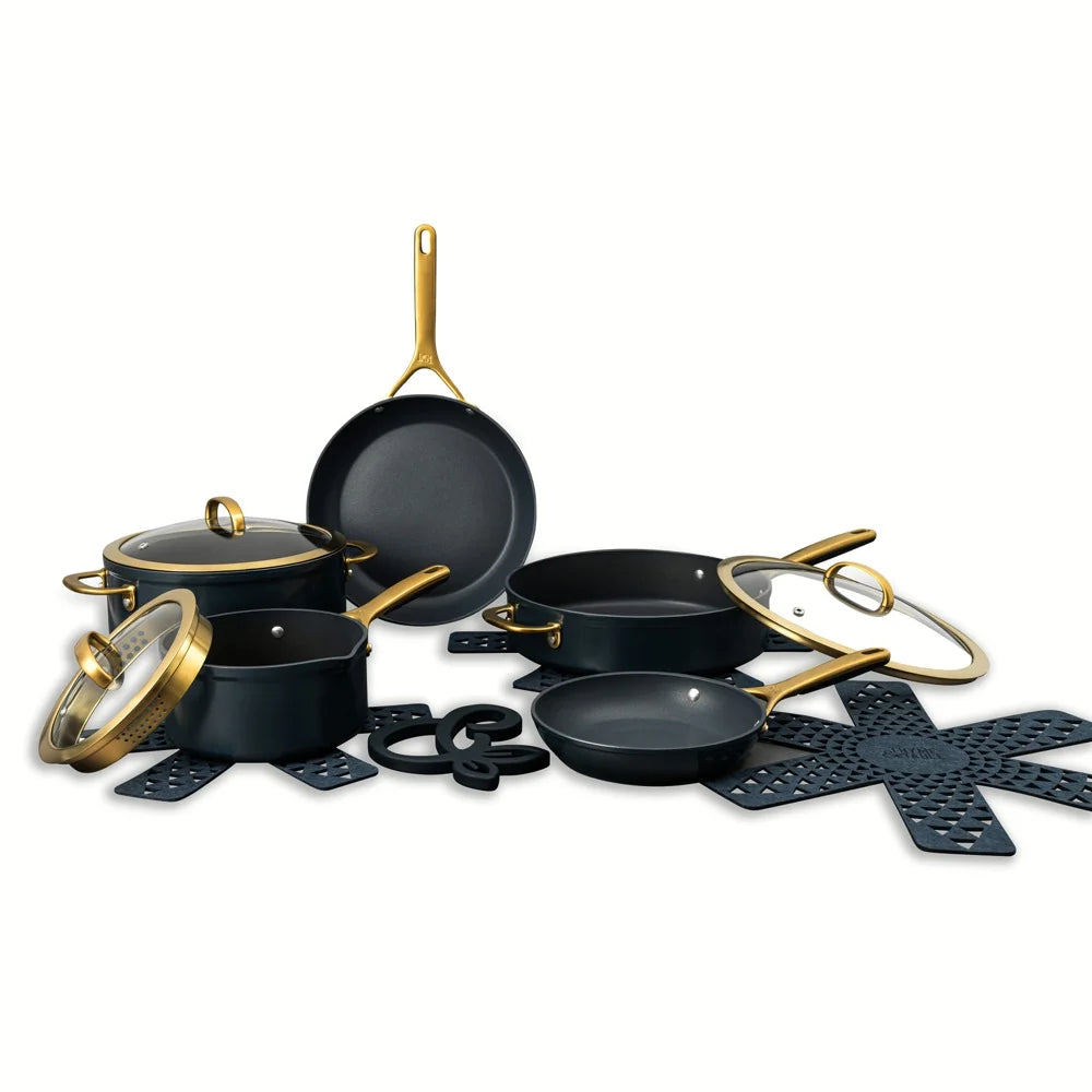 12-Piece Non-Stick Supreme Collection Cookware Set, Pots and Pans Set - Atlantic Blue