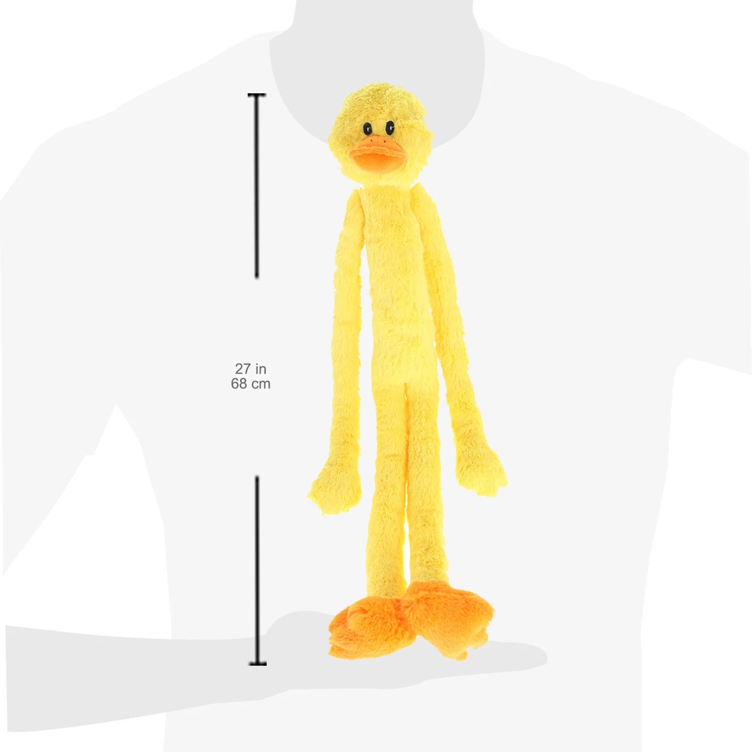 Plush Swingin' Slevins Yellow Duck Dog Toy with Squeakers, 27 Inches