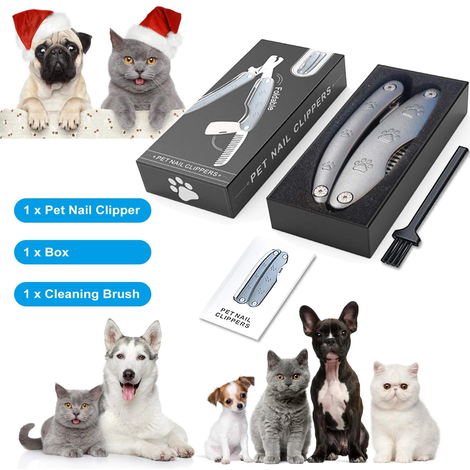 Deluxe Professional Dog Nail Clippers for All Breeds, Safe and Heavy-Duty Trimmers for Sensitive Dogs with Thick Nails