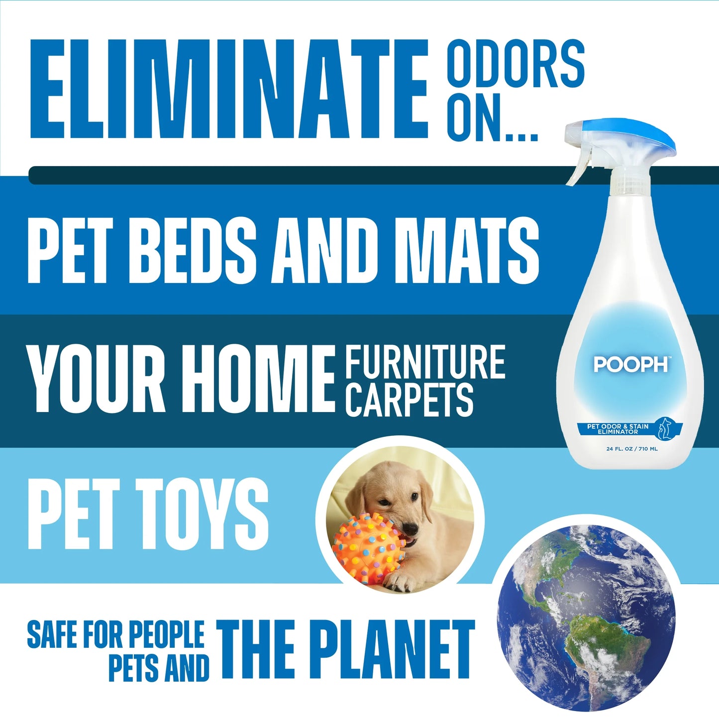 Pet Odor Eliminator Spray, 24 oz, Unscented, Non-Toxic Formula