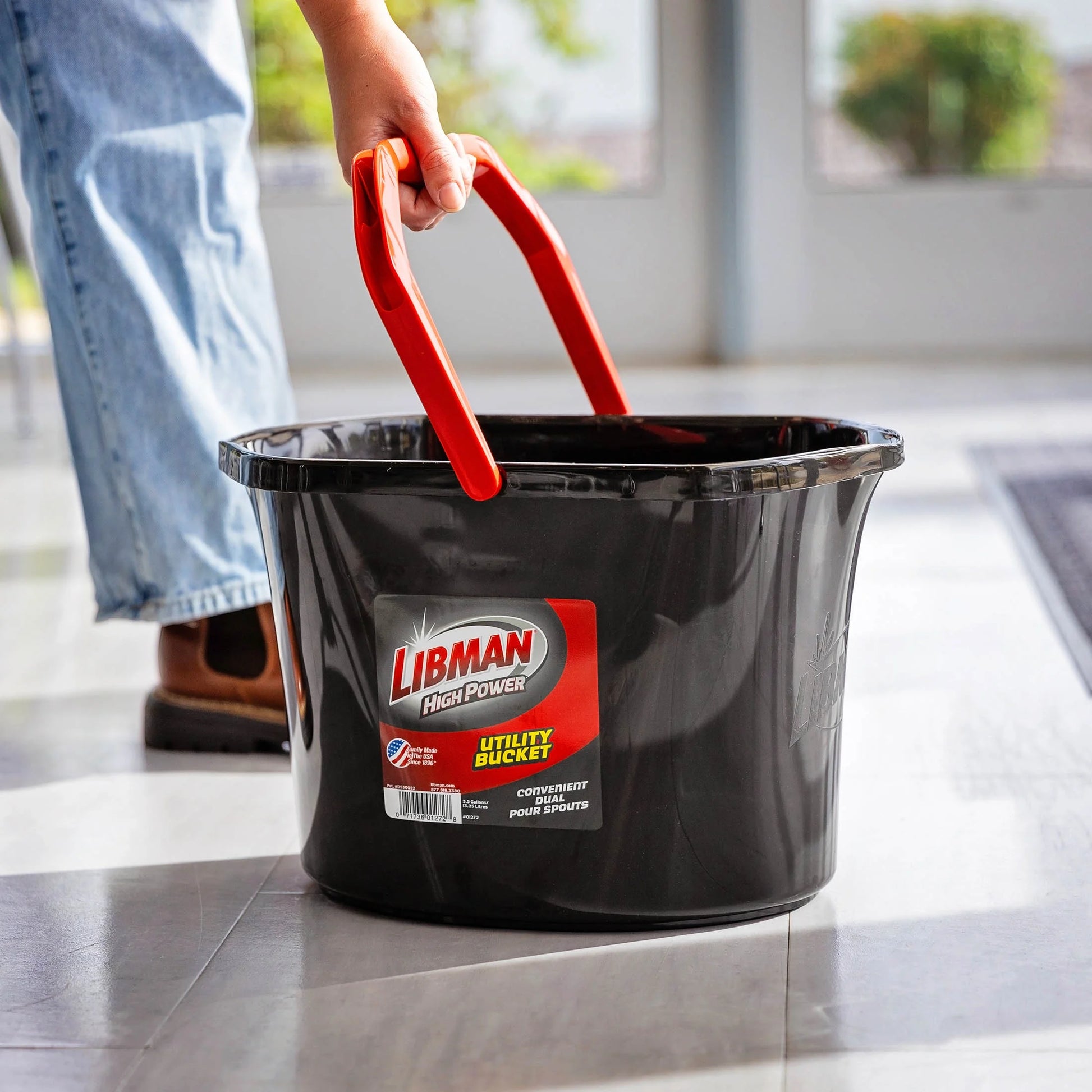 Heavy Duty 3.5 Gallon Utility Bucket Oval Polypropylene Black