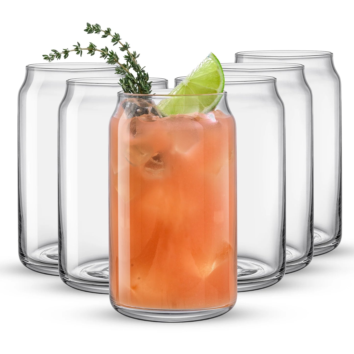 Classic Can Shape Tumbler Drinking Glass - Set of 6, New in Box