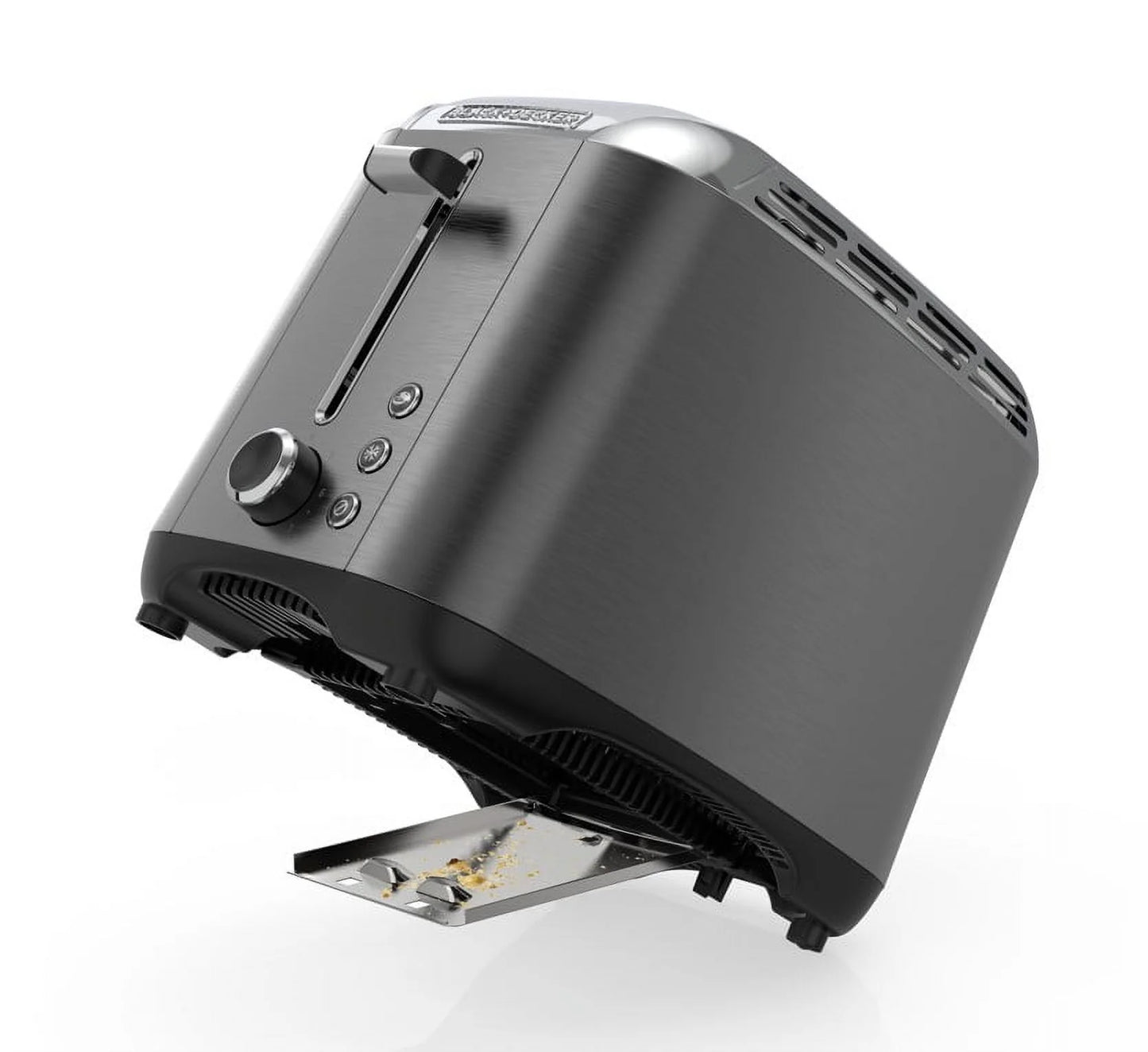 2-Slice Rapid Toaster, Black Stainless Steel with Removable Tray