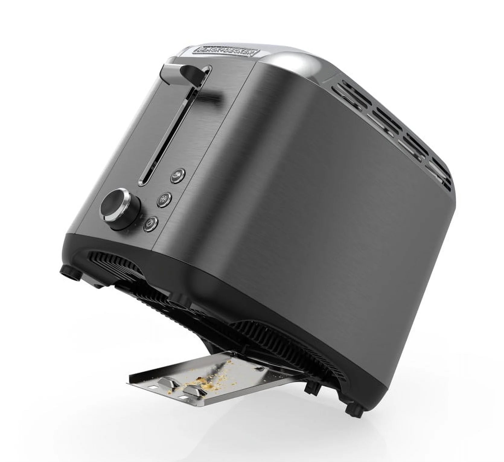 2-Slice Rapid Toaster, Black Stainless Steel with Removable Tray