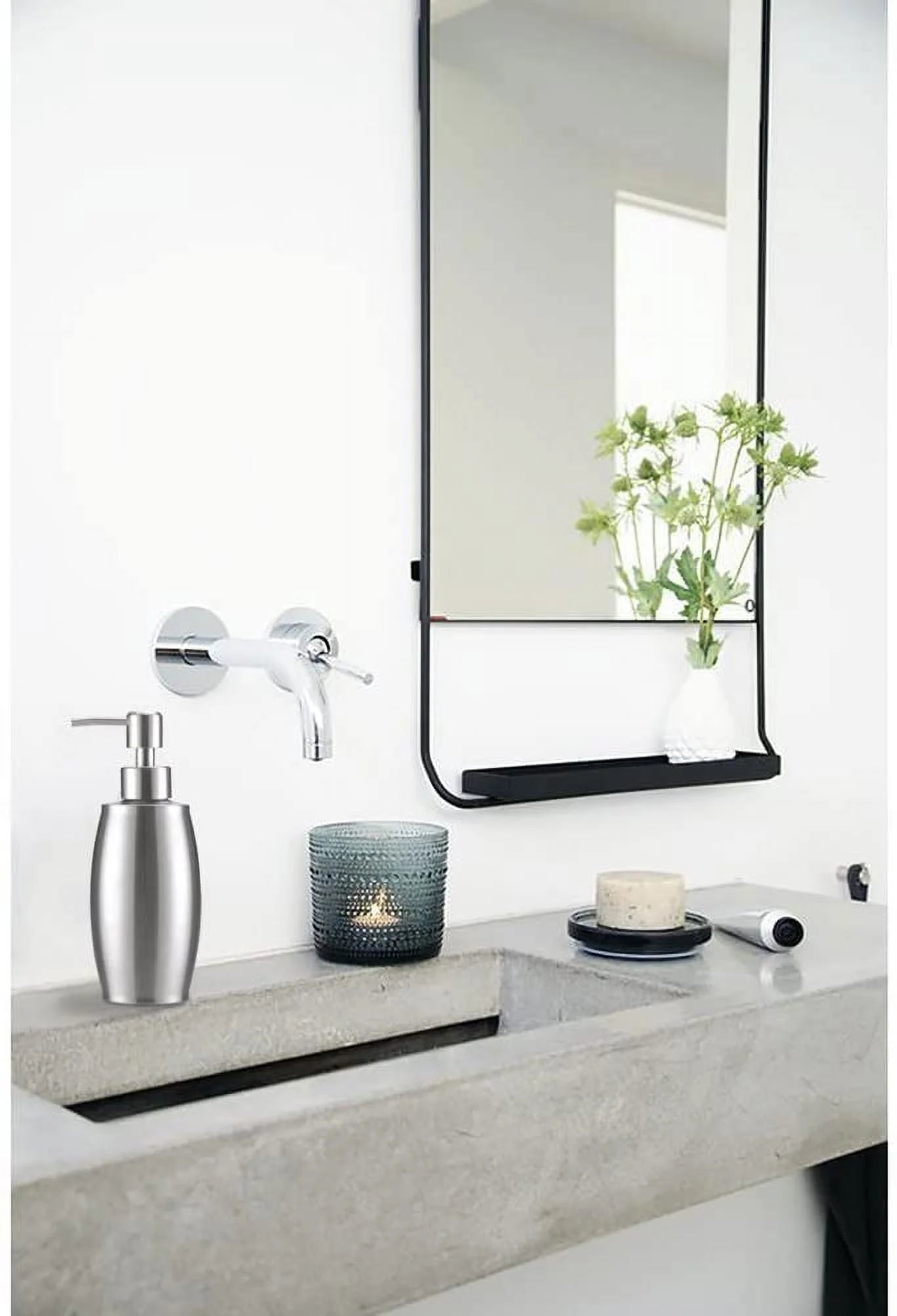 350Ml Refillable Liquid Soap Dispenser with Stainless Steel Pump,Brushed Nickel Soap Dispenser for Bathroom Kitchen Countertop Office