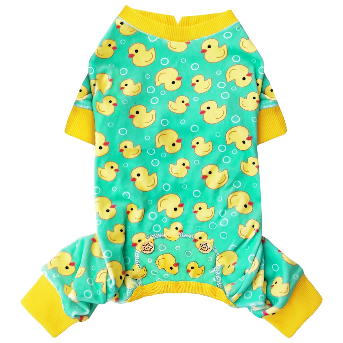 KYEESE Dog Pajamas Yellow Ducks Dog Onesie Soft Dog Costume Dog Body Suits After Surgery Dog Coat Dog Clothes Cat Clothes Dog Surgery Recovery Suit Dog Pajamas for Small Dogs Small Dog Pajamas