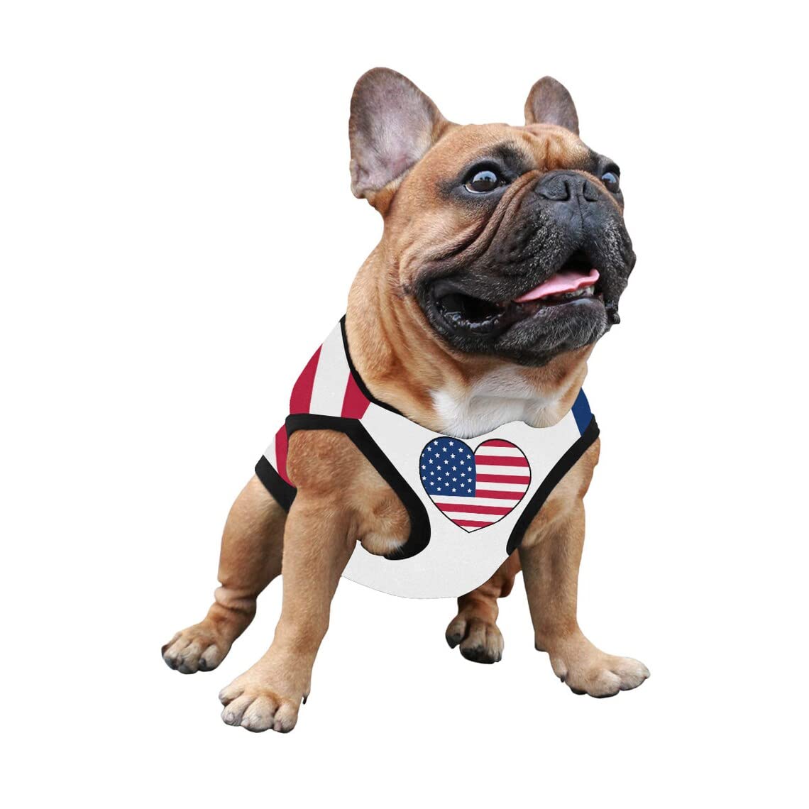 4th of July Vest for Dog American Flag Clothes Small Large Dog Apparel Pet Supplies Shirts (Large, DLR02)