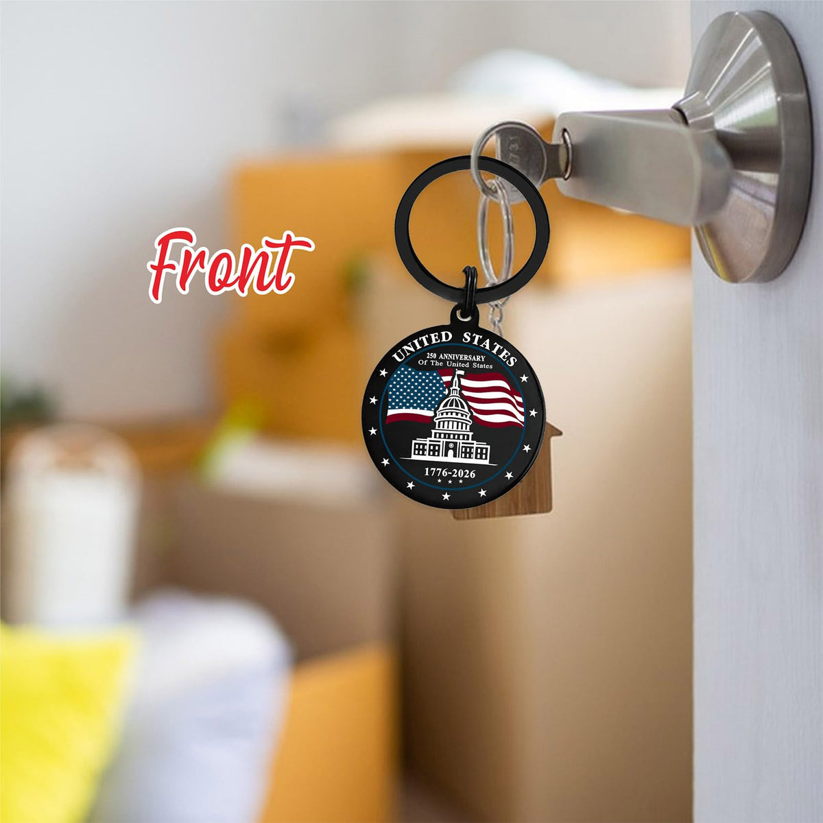 Viayen 250th Anniversary Keychain - 4th of July Decorations for Independence Day Gifts Patriotic 250 Years America 1776-2026 Gifts
