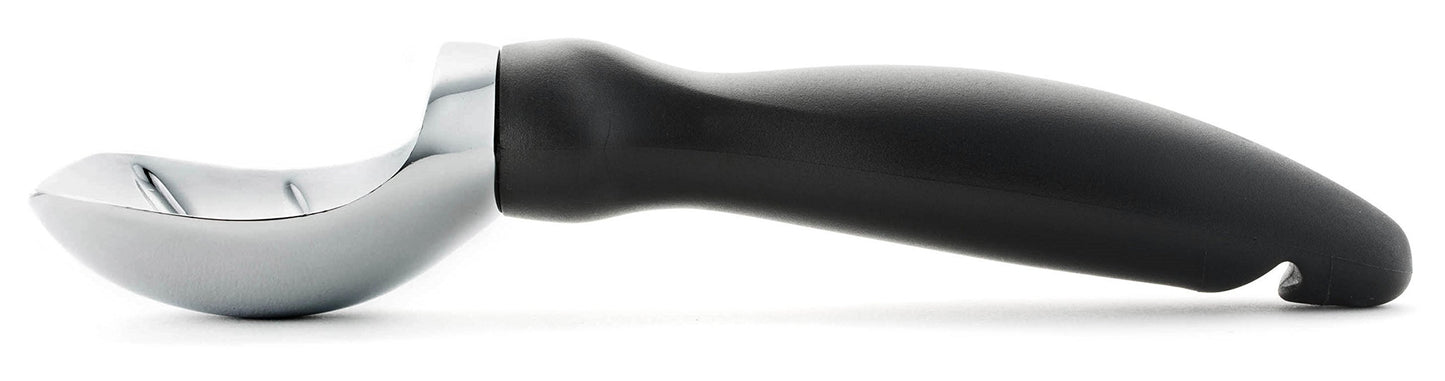 Spring Chef Heavy Duty Ice Cream Scoop with Comfortable Handle - Professional Ice Cream Scooper for Gelato, Sorbet, Cookie Dough, Melon, Frozen Yogurt - Dishwasher Safe Metal Kitchen Tool - Black