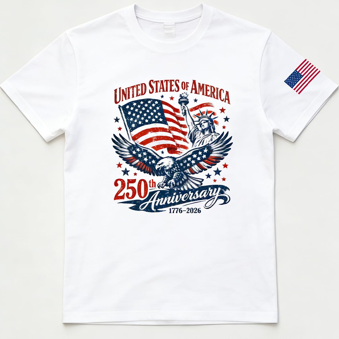 DEPENSL Mens 250 Anniversary USA Shirt 1776-2026 250th Anniversary American Flag Shirt America 250 Merchandise 4th of July Outfits Independence Day Patriotic Shirts for Men(White, X-Large)