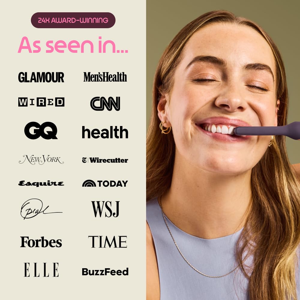 Quip Metal Sonic Electric Toothbrush for Adults - Time Travel & Soft Bristles with Travel Case & Replacement Brush Head - 3 Month Battery Life, Moonlight Champagne