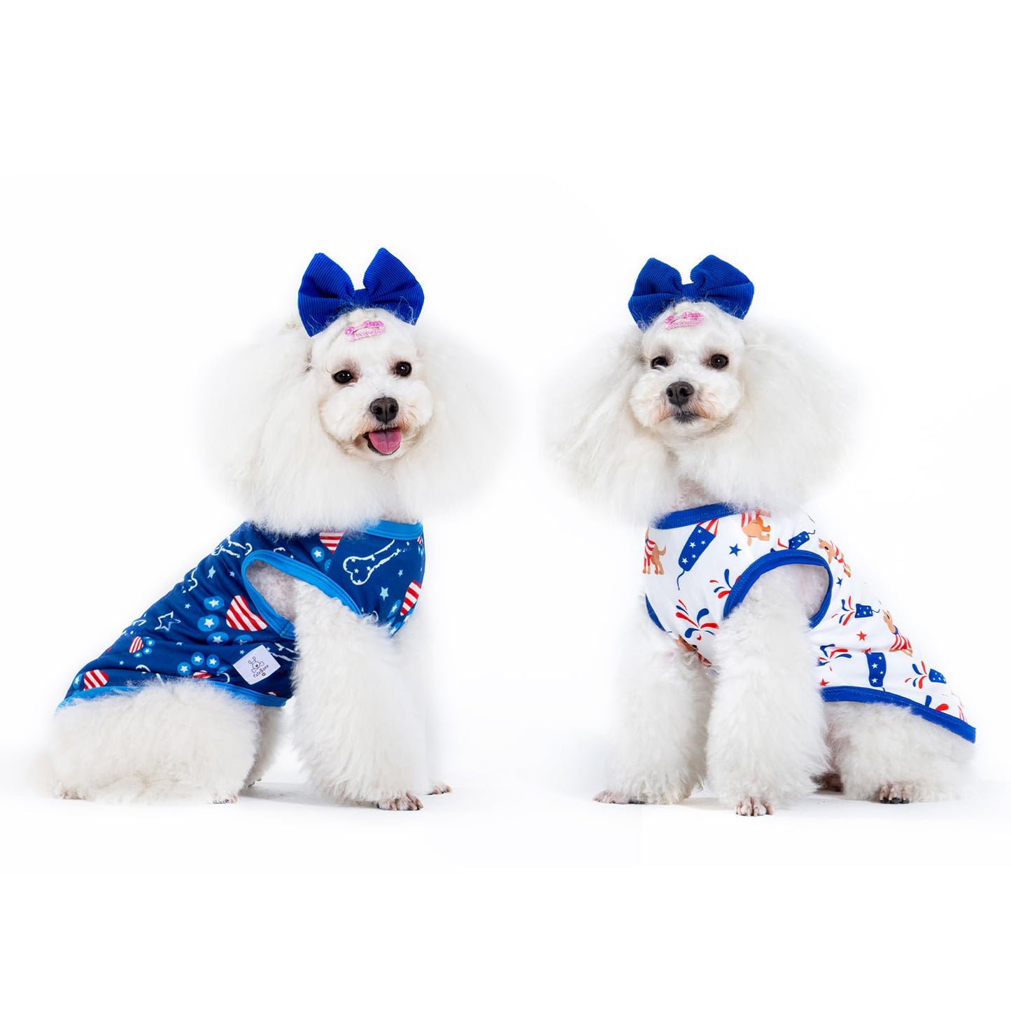 CuteBone Dog Shirts 2-Pack Soft Pet Clothes Breathable Summer Vest for Small Puppy and Stretchy Cat Apparel