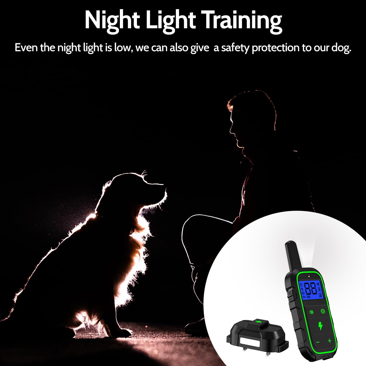 DogStop Dog Training Collar Electric Dog Collar with 4 Training Modes and Rechargeable Remote Waterproof Range 3300Ft for Small Medium Large Dogs(Green)