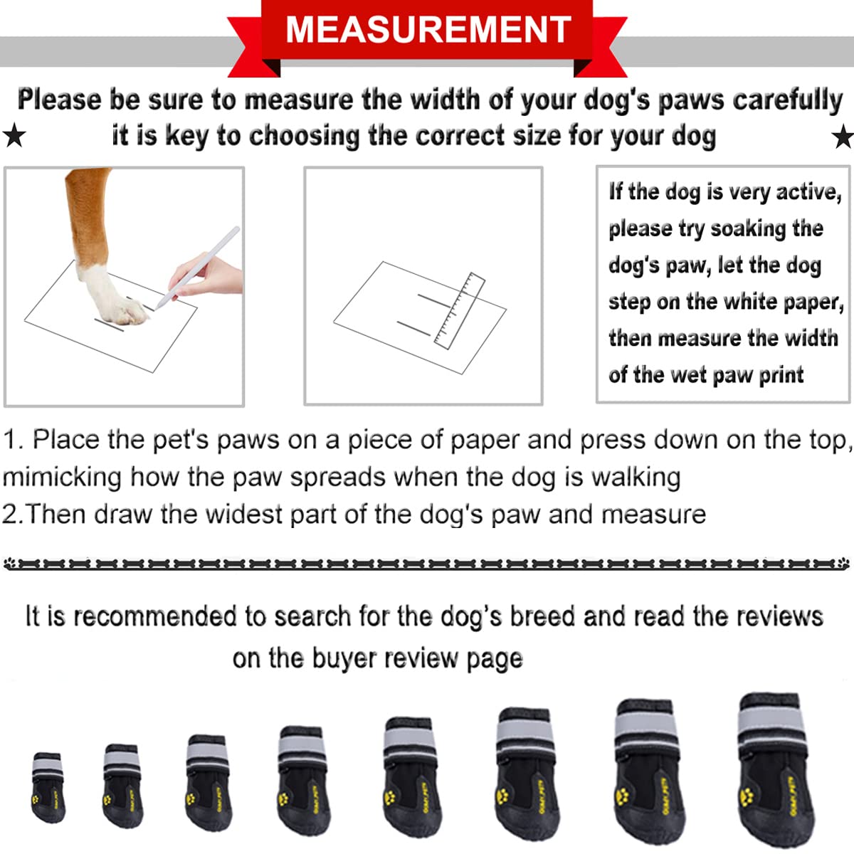 QUMY Dog Shoes for Large Dogs, Medium Dog Boots & Paw Protectors for Winter Snowy Day, Summer Hot Pavement, Water-Resistant in Rainy Weather, Outdoor Walking, Indoor Hardfloors Skid-Resistant Sole