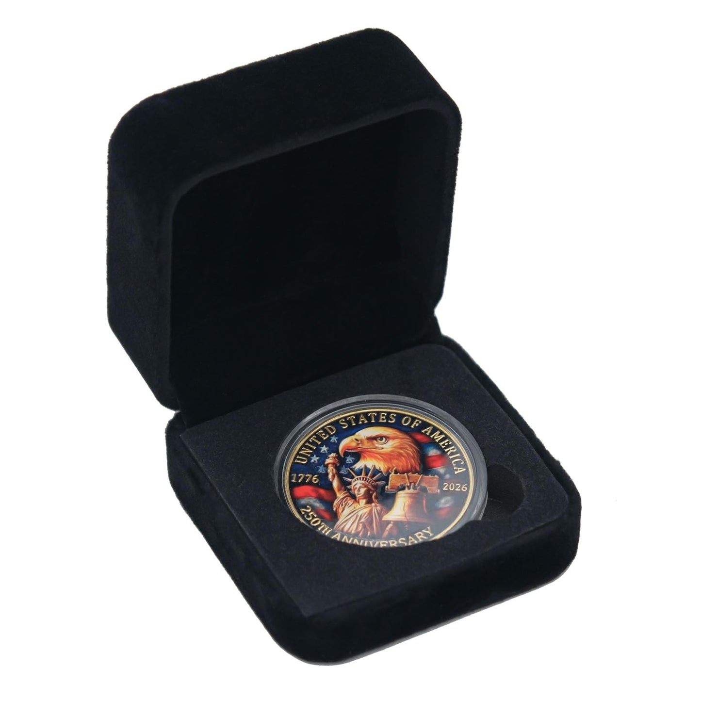 250 Anniversary Coin 250th Year American USA Anniversary Commemorative Coin Merch Merchandise with Case Collectible Gifts