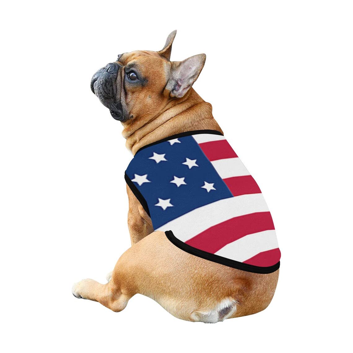 4th of July Vest for Dog American Flag Clothes Small Large Dog Apparel Pet Supplies Shirts (Large, DLR02)