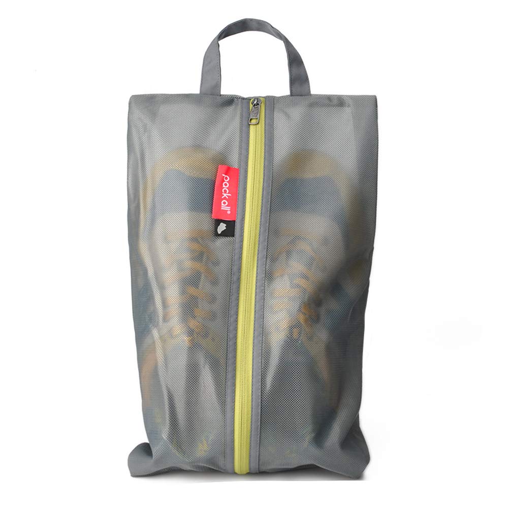 pack all Shoe Bag for Travel, Water-Resistant Shoe Pouch for Gym, Odor-Resistant Soccer Cleats Bag for Sport (Grey, 1-Pack)