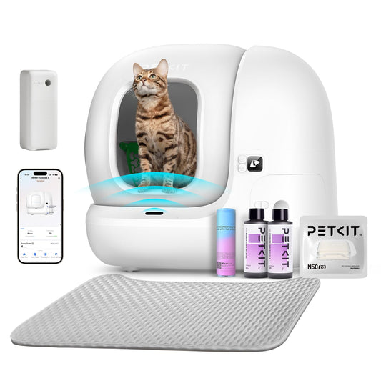 PETKIT PuraMax 2 Self Cleaning Cat Litter Box, Upgraded Seal Performance Automatic Cat Litter Box for Multiple Cats Includes K3 and N50 2.0, App Control/xSecure/Odor-Free