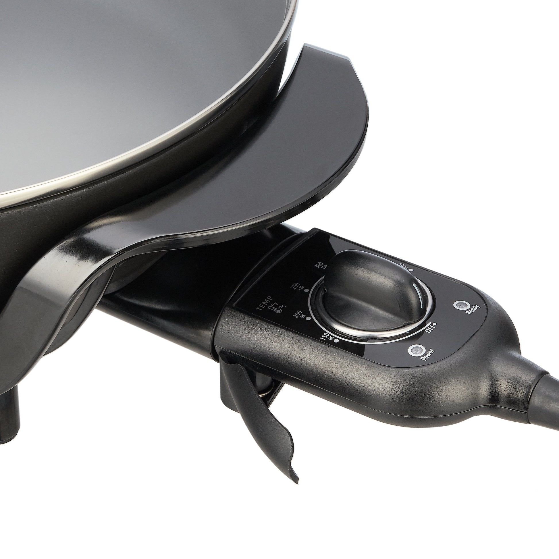 12" round Ceramic Skillet, Black,Nonstick, 1200W, Removable Temp Control, Dishwasher Safe