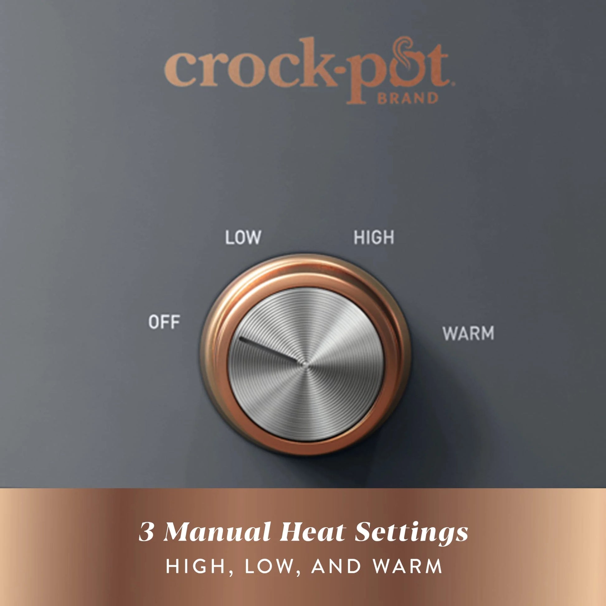 7-Quart Classic Manual Slow Cooker with 3 Heat Settings in Mussel Gray