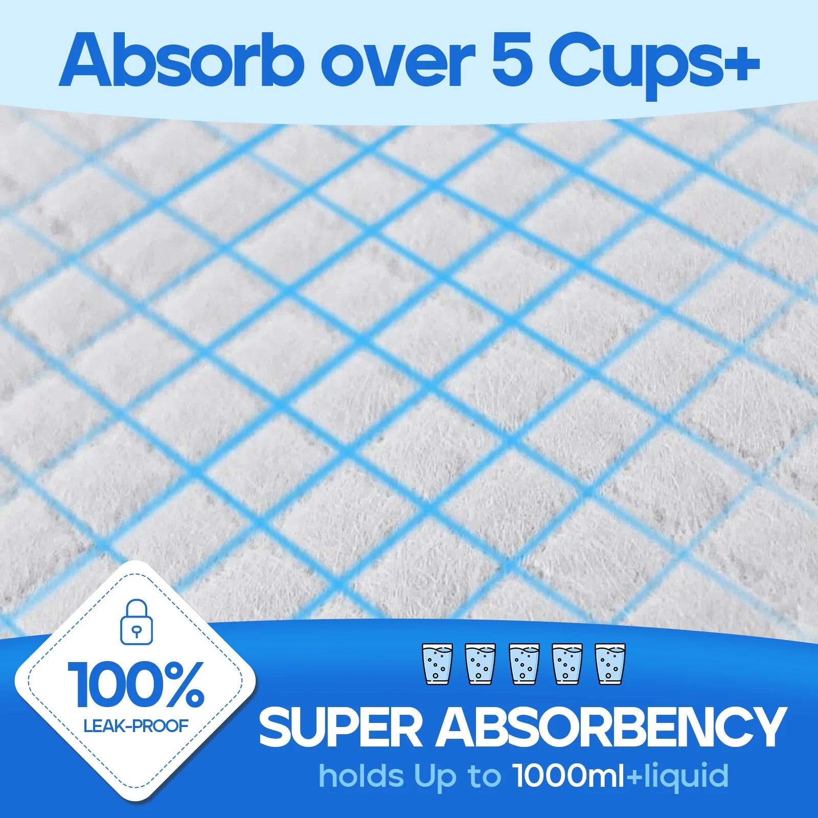 Cat Pee Pads, Unscented, 6-Layer Super Absorbent Design for Enhanced Odor Control, 16.9 x 11.4 Inches, 40 Count