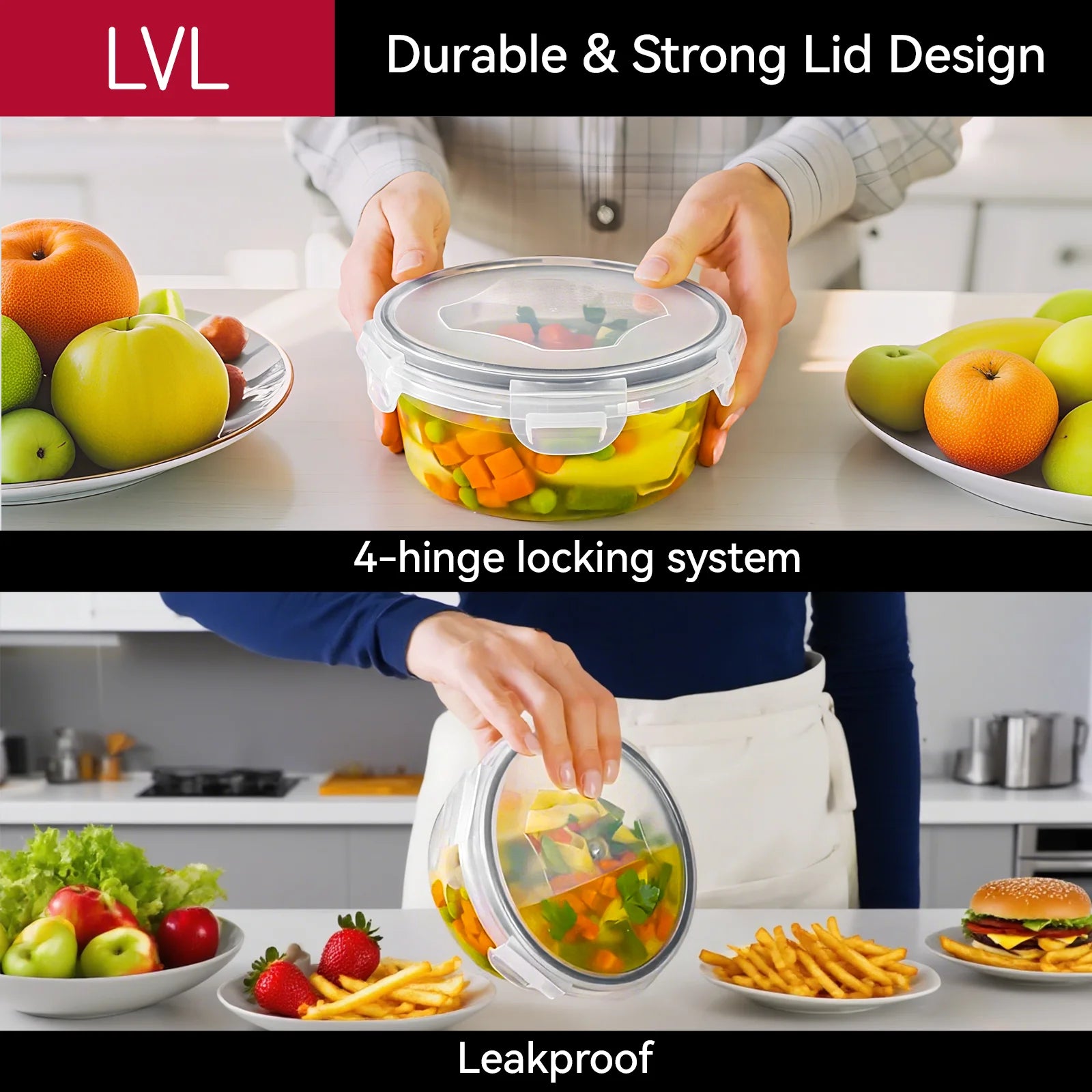 50 Pcs Food Storage Containers with Lids Airtight, Plastic Meal Prep Container for Pantry & Kitchen Organization & Bento Box & Snack Containers, Bpa-Free, Leak-Proof with Labels & Marker Pen