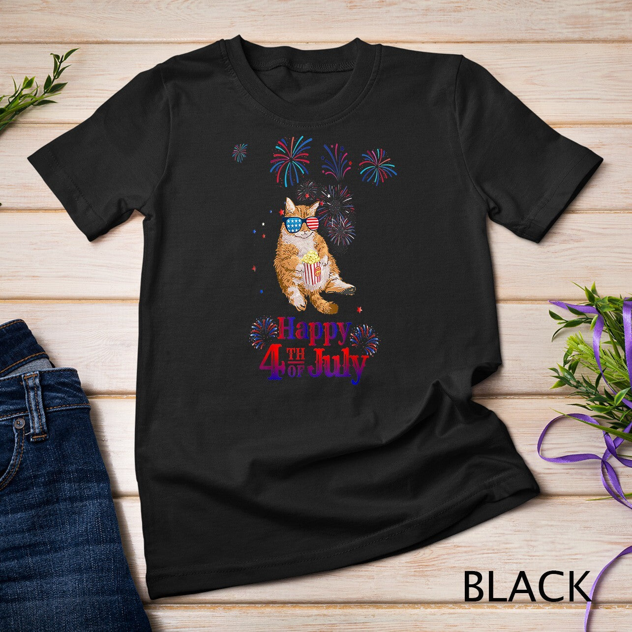 Patriotic Cat Shirt Happy 4Th of July T-Shirt Unisex T-Shirt