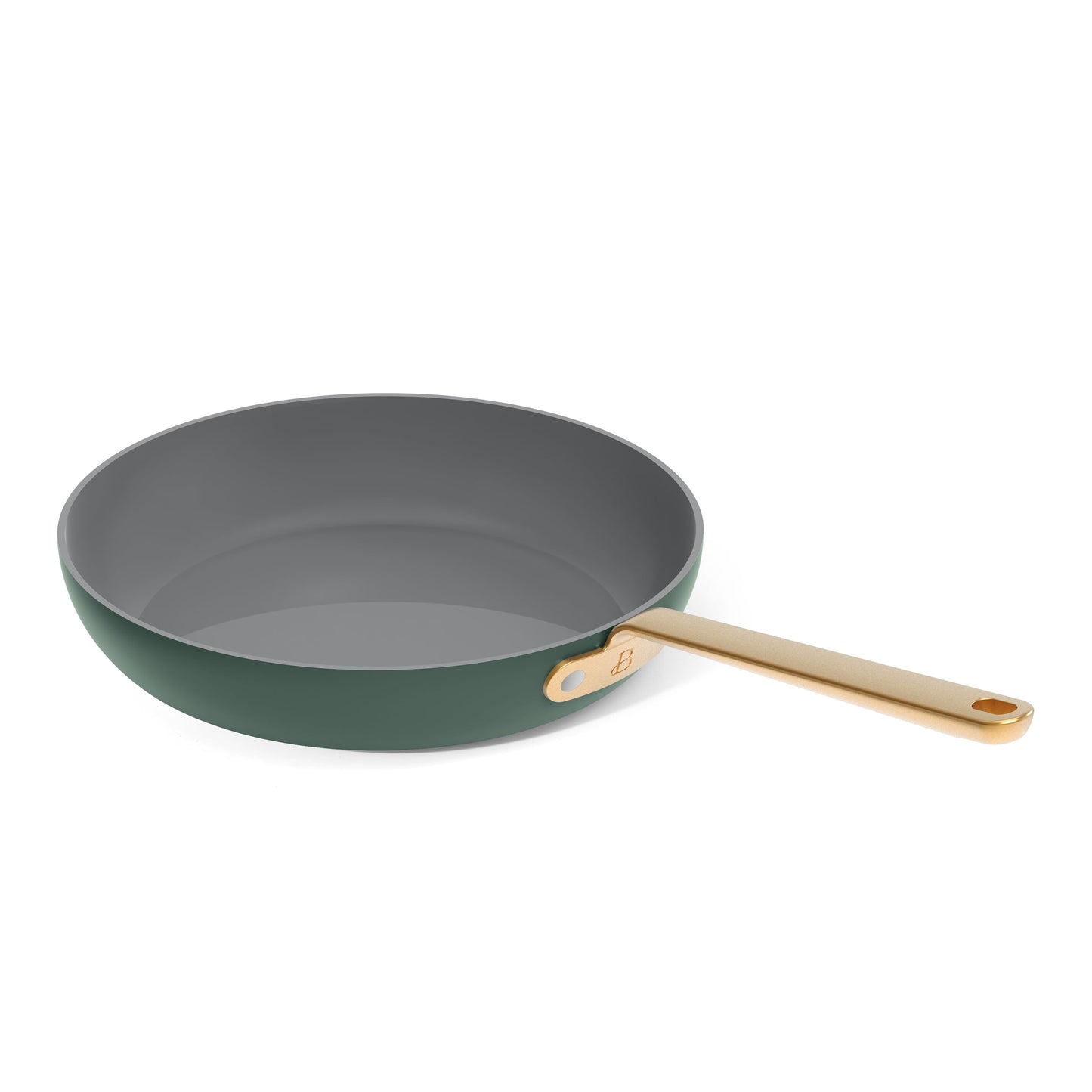 12Pc Ceramic Non-Stick Cookware Set, Pots and Pans with Strainer Lids, Thyme Green by Drew Barrymore