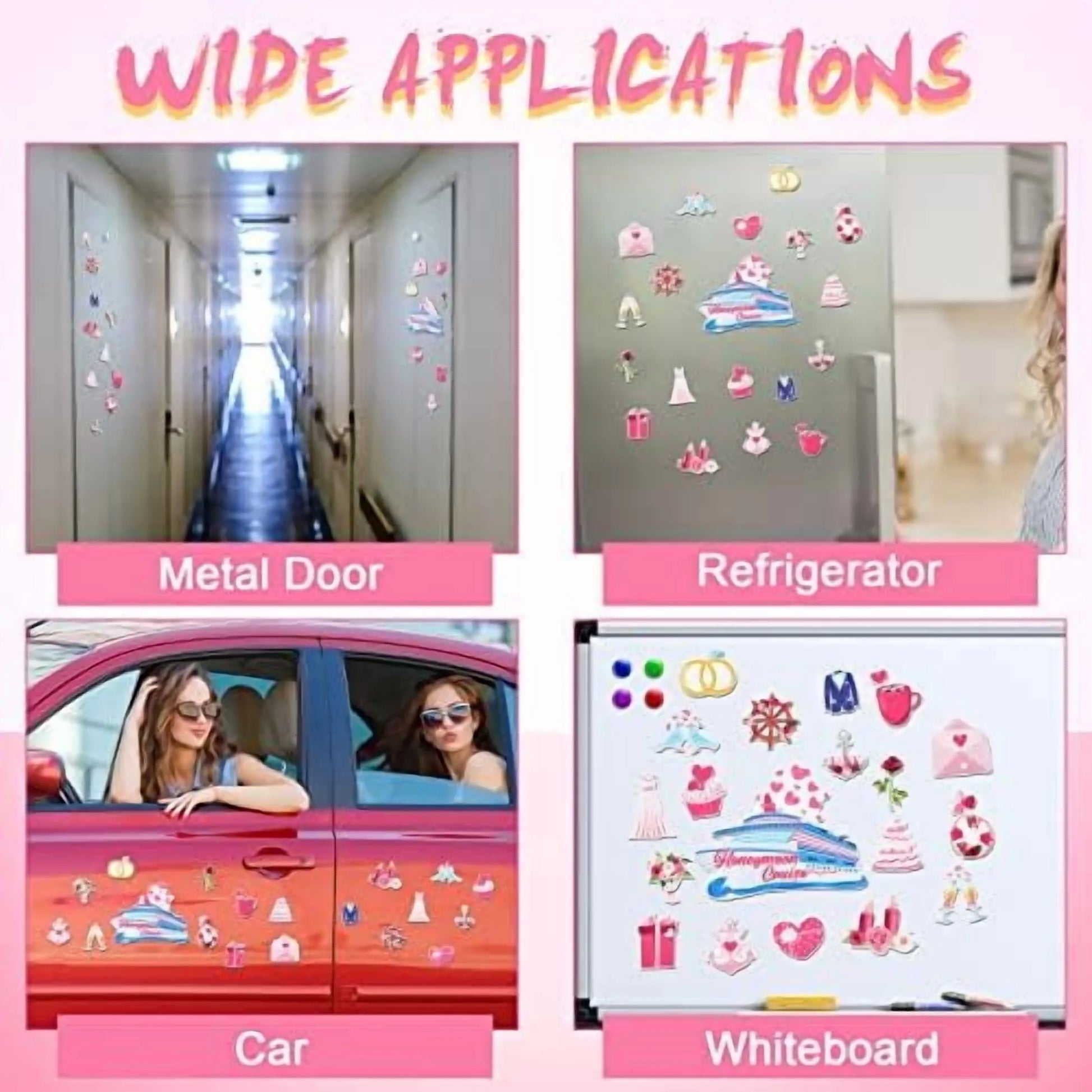 19-Piece Honeymoon Cruise Door Decoration Set - Wedding and Anniversary Magnets for Cruise Ships and Celebrations