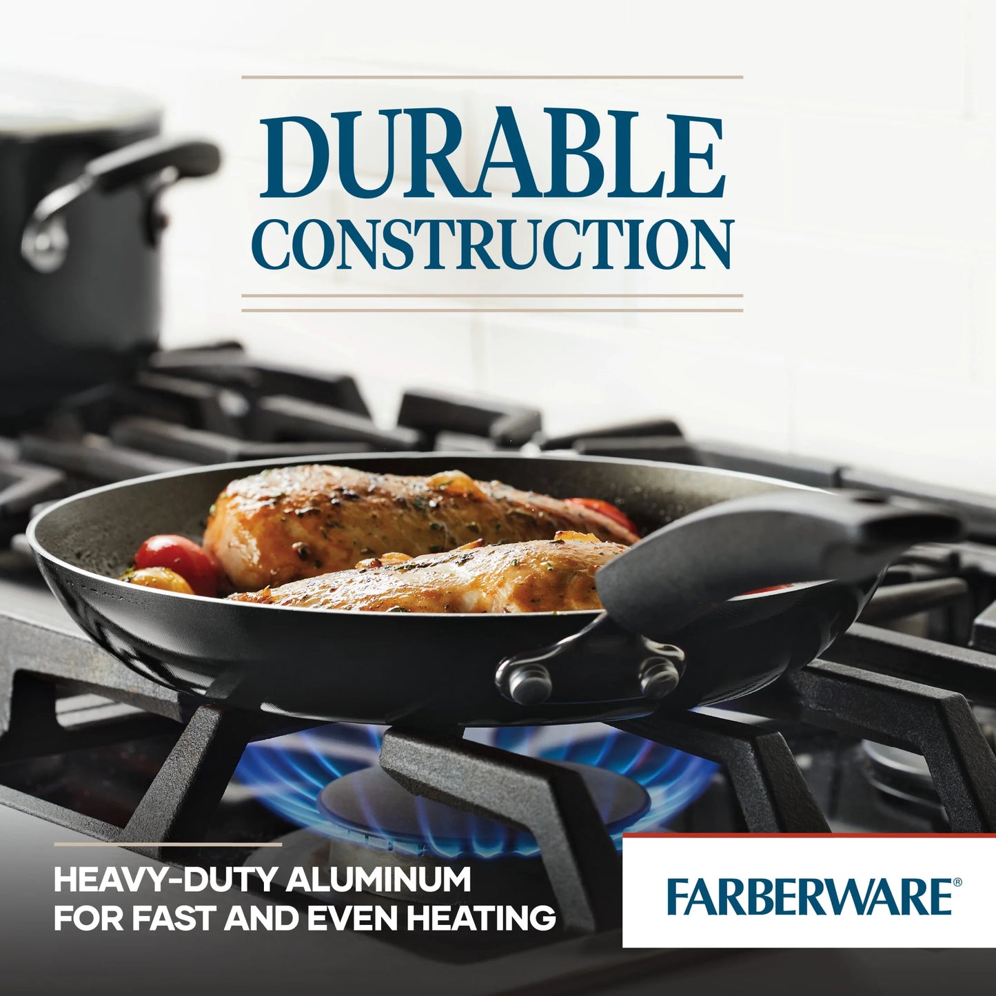 22-Piece Nonstick Cookware Set with Griddle Pan and Cooking Tools, Dishwasher Safe, Black