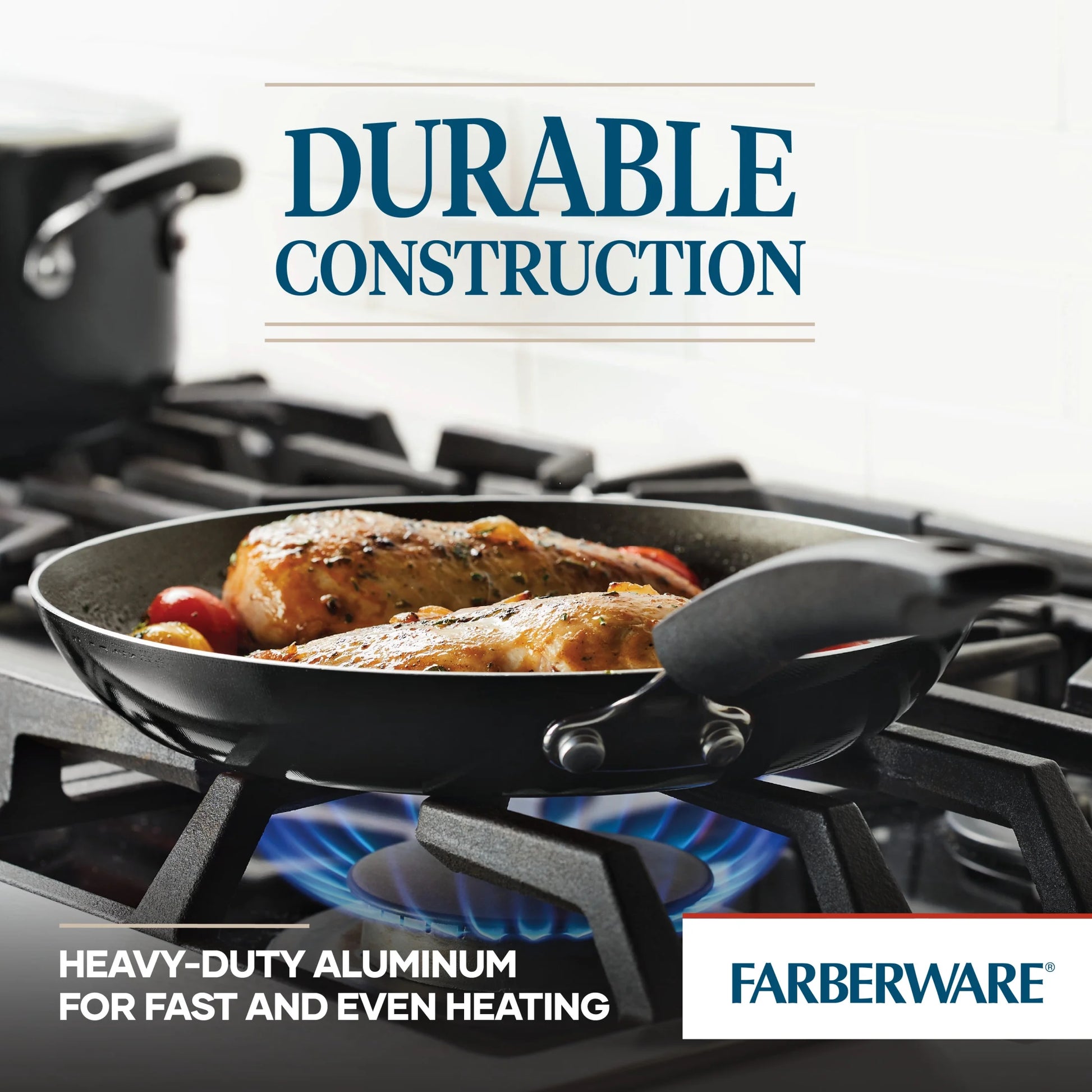 22-Piece Nonstick Cookware Set with Griddle Pan and Cooking Tools, Dishwasher Safe, Black